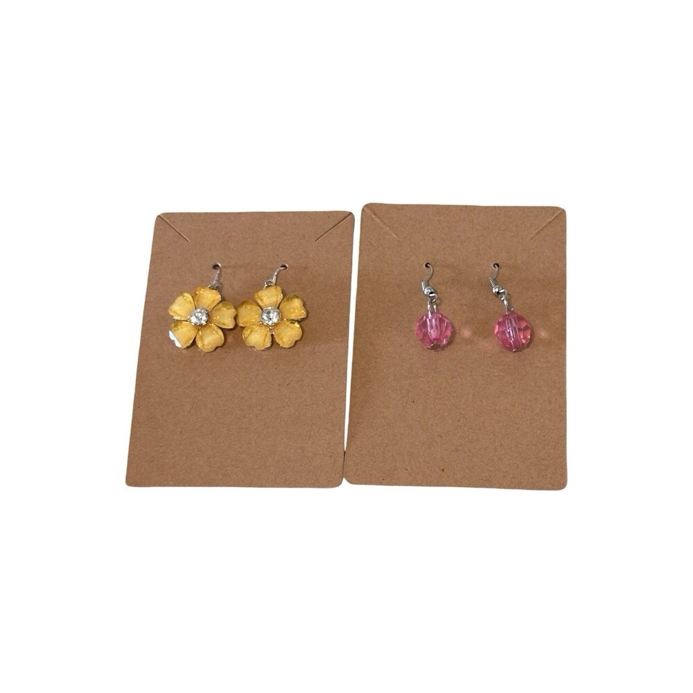 yellow flower earrings for women & Pink Ball Earrings